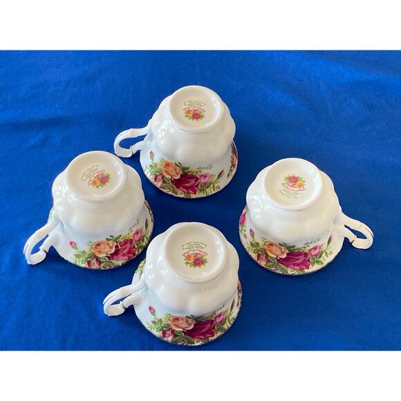 VTG Royal Albert Old Country Roses 1962 Tea Coffee Saucer Set of 4 England - Picture 15 of 16